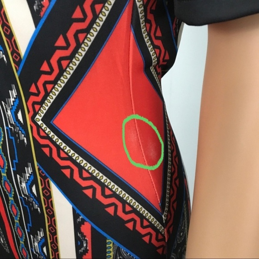 Jealous Tomato Geometric Paisley Dress Red Black Woman’s M Colorful Graphic - Picture 12 of 13